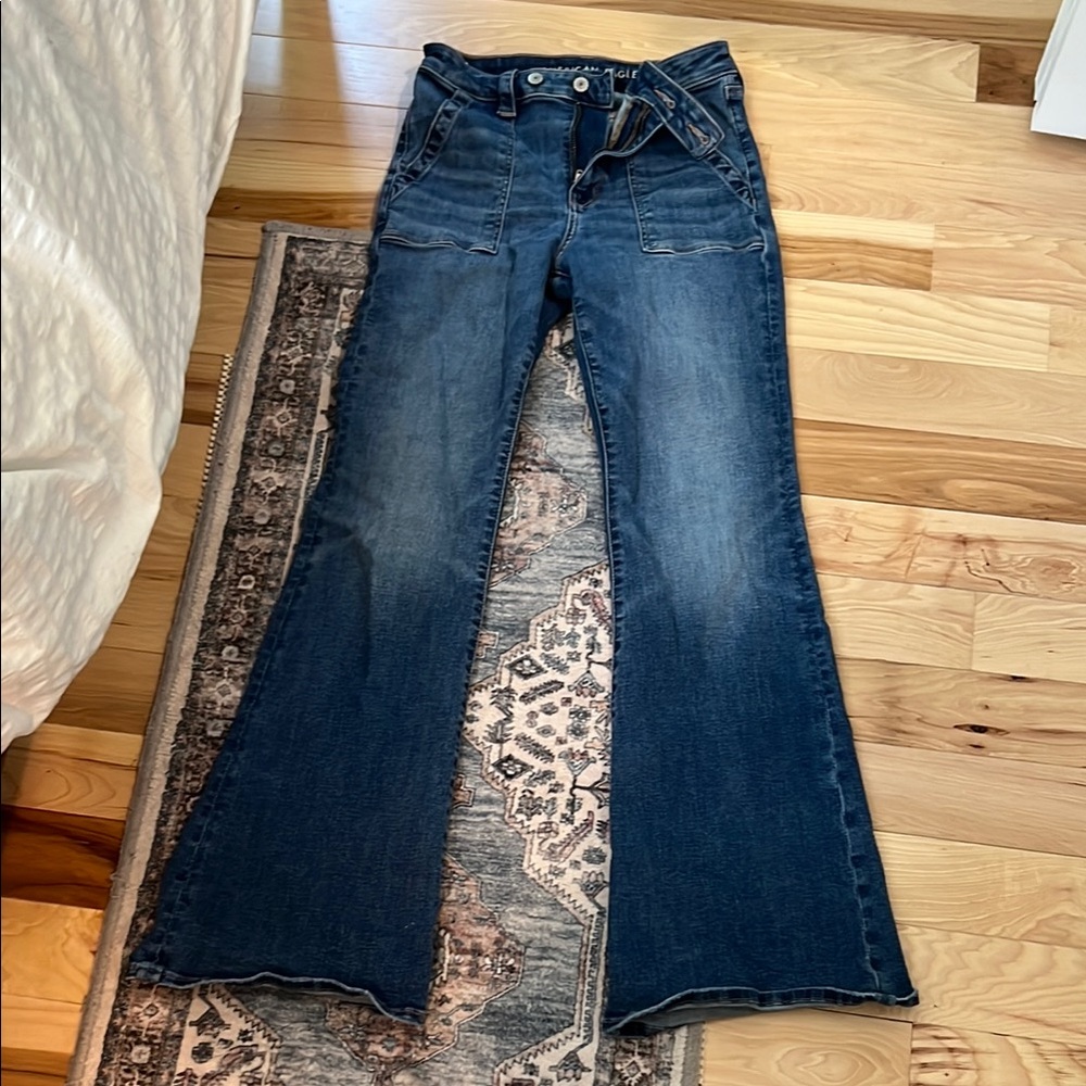 American Eagle Outfitters Dark Blue Flare Jeans